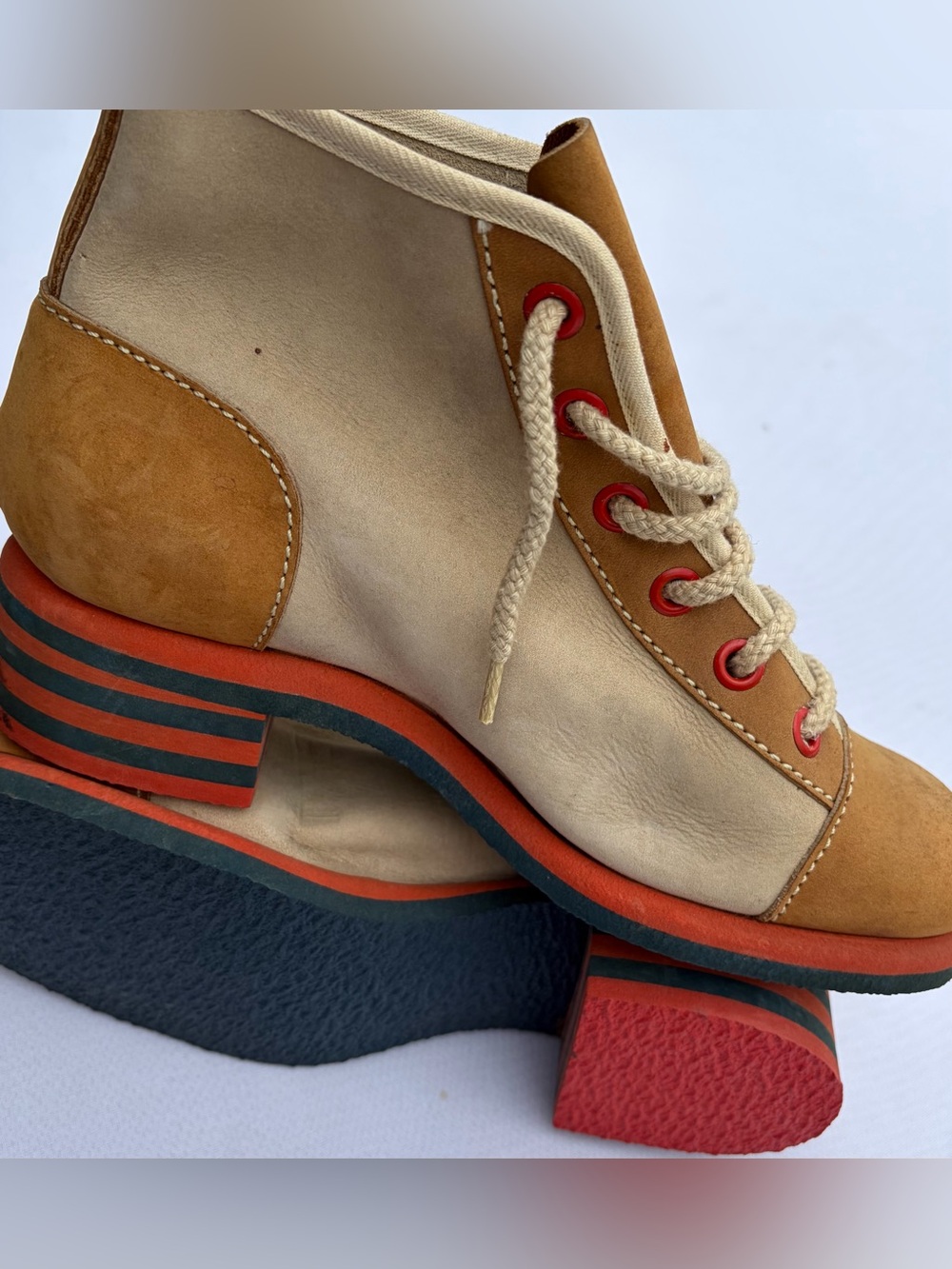 Rare Vintage Agnes b Pour Pierre D’Alby France 1970 Leather Ankle Boots Size 8